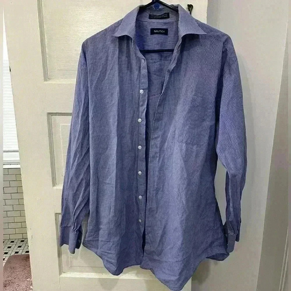 Nautica‎ men's size medium long sleeve button up dress shirt - Picture 1 of 5